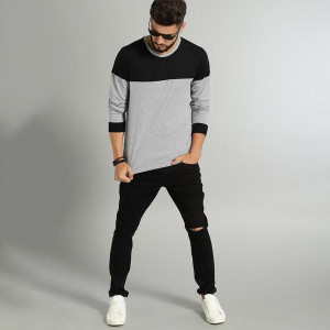 Men Black  T-shirt